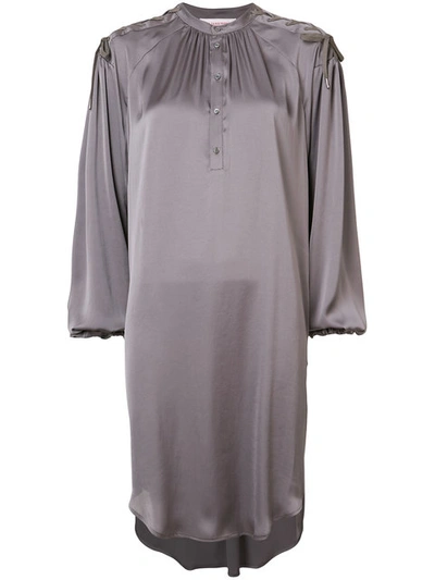 A.f.vandevorst Lace Up Sleeve Smock Dress - Grey