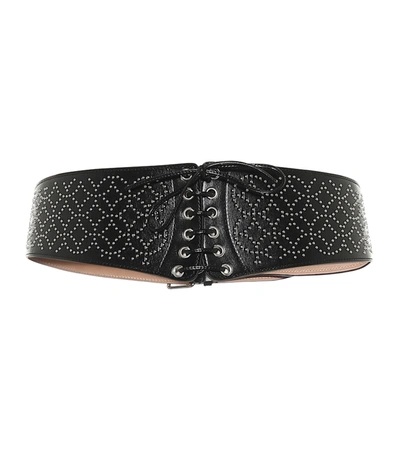 Alaïa Embellished Leather Belt In Black