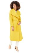 Mackage Mai Asymmetrical Wool Coat In Yellow