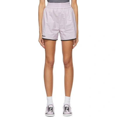 Fendi Pink Eco Popeline Shorts In F1b62 Xylo