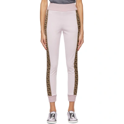 Fendi Pink Forever  Stripe Lounge Pants In F1b62 Xylo