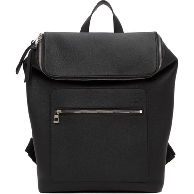 Loewe Goya Black Leather Backpack In 1100 Black