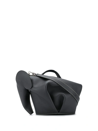 Loewe Large Elephant Leather Crossbody Bag In Black