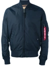 Alpha Industries Ma-1 Reversible Slim Fit Bomber Jacket In Navy