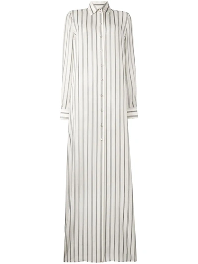 Lanvin Long Striped Shirt In White