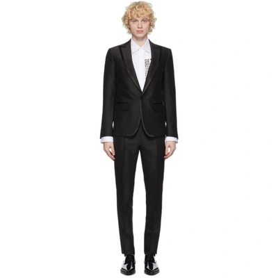 Dsquared2 Black Wool & Silk London Fit Suit In 900 Black