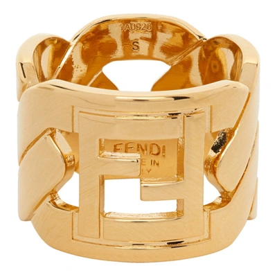 Fendi Gold 'forever ' Chain Ring In F0cfk Gold