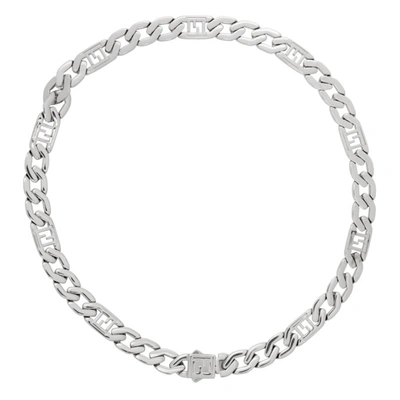 Fendi Silver 'forever ' Chain Necklace In F0th0 Palla