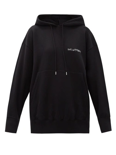 Stella Mccartney Carbot Logo-print Cotton-jersey Hooded Sweatshirt In Black