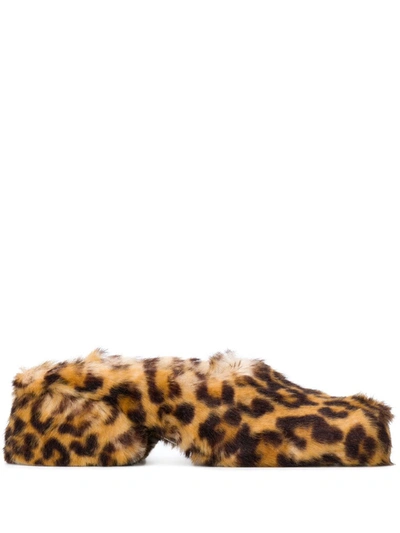 Maison Margiela Tabi Split-toe Leopard-print Faux-fur Mules In Multicolor