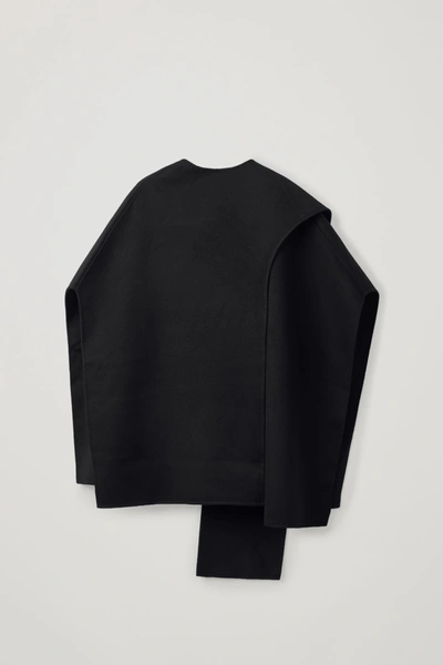 Cos Wool-blend Cape In Black