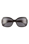 Kate Spade Amberlynn 57mm Sunglasses In Black/ Pink/ Grey