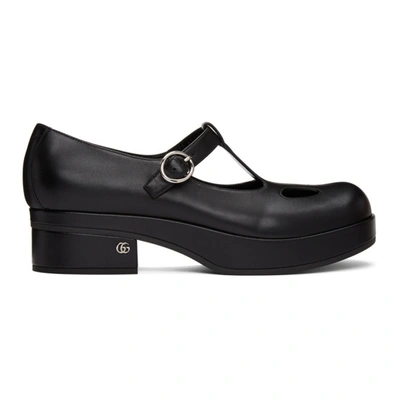 Gucci Vanda Leather Mary Jane Pumps In Black