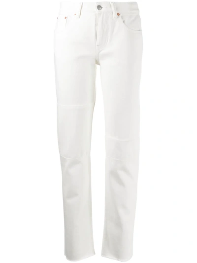 Mm6 Maison Margiela Raw Edge Jeans In White