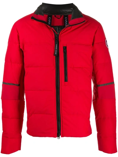 Canada Goose High-neck Logo Puffer Jacket In Red