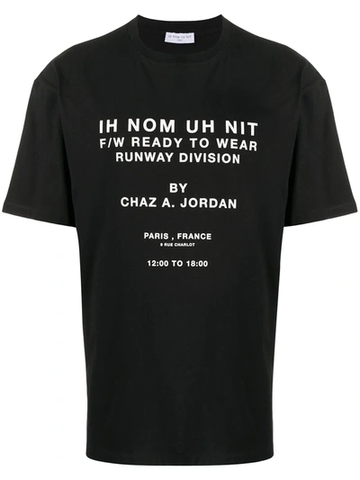 Ih Nom Uh Nit Runway Division Employee T-shirt In Black