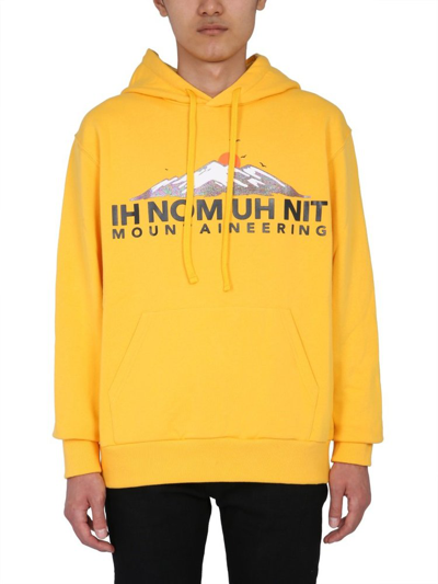 Ih Nom Uh Nit Mountaineering Print Hoodie In Yellow