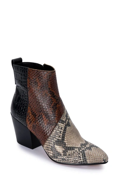 Dolce Vita Crew Snake Embossed Bootie In Black/ White Snake Print