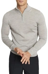Reiss Blackhall Wool Quarter Zip Sweater In Soft Grey Mouli