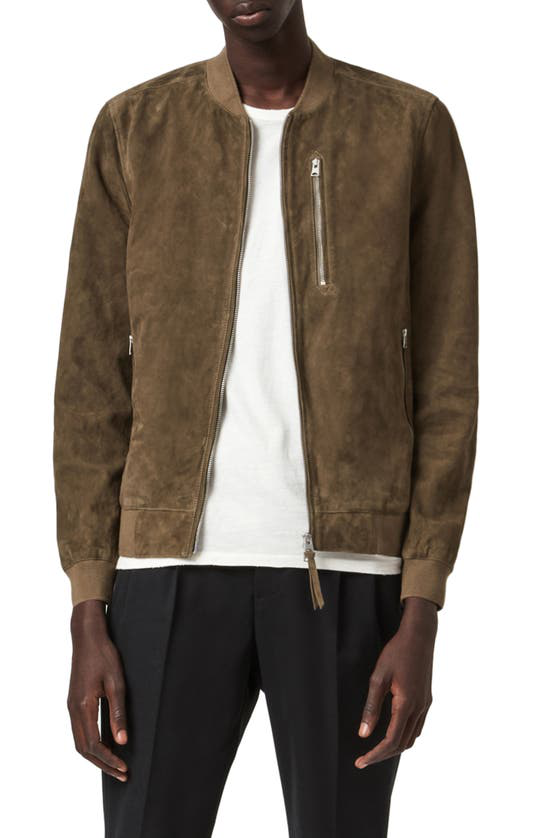 allsaints kemble suede bomber