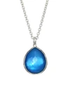 Ippolita Sterling Silver Wonderland Mother-of-pearl & Clear Quartz Mini Teardrop Pendant Necklace In Celeste, In Blue