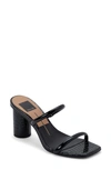 Dolce Vita Women's City Embossed Leather Round Heel Sandals In Midnight