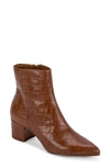 Dolce Vita Women's Bel Block-heel Ankle Booties In Cognac Croco Print Leather
