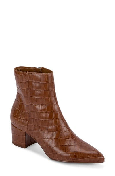 Dolce Vita Women's Bel Block-heel Ankle Booties In Cognac Croco Print Leather