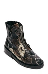 Allsaints Women's Ariel Front Zip Leather Booties In Multi Snake