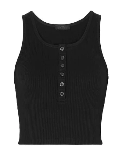 The Range Cropped Ribbed Jersey Tank In Black