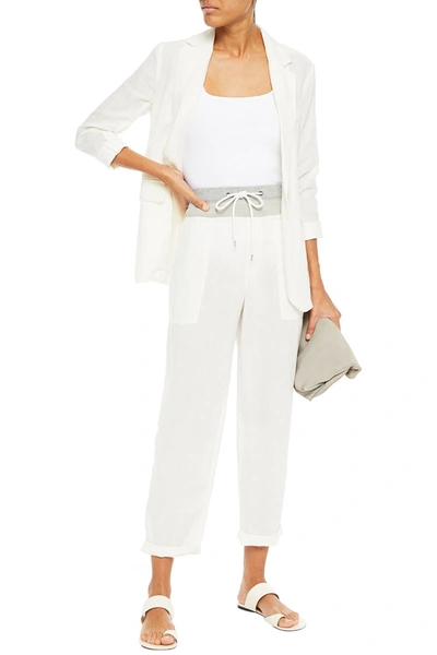 James Perse Linen Track Pants In White