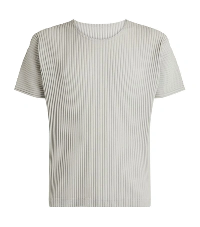 Issey Miyake Ribbed Short-sleeve T-shirt In Grey