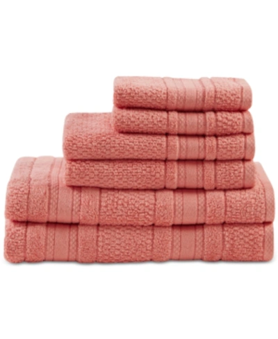 Madison Park Adrien Super-soft Cotton 6-pc. Towel Set Bedding In Coral
