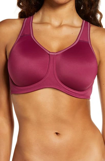 Wacoal Underwire Sports Bra In Purple Potion W/ Heather Rose