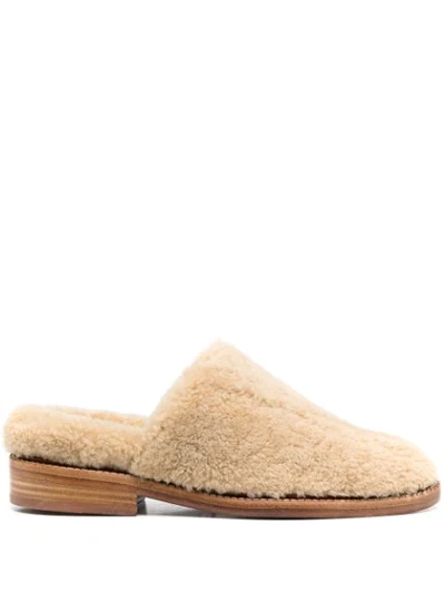 Clergerie Gillief Shearling Slippers In Neutrals