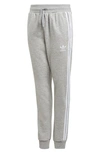 Adidas Originals Kids Gray 3-stripes Big Kids Lounge Pants In Medium Grey Heather/white