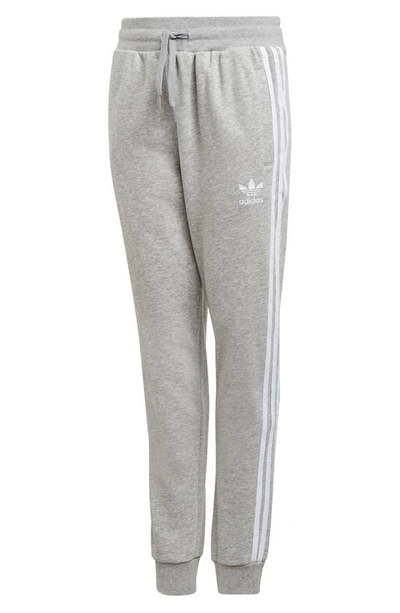 Adidas Originals Kids Gray 3-stripes Big Kids Lounge Pants In Medium Grey Heather/white