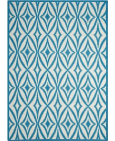 Long Street Looms Shady Brights Sha19 5'3" X 7'5" Outdoor Area Rug In Azure