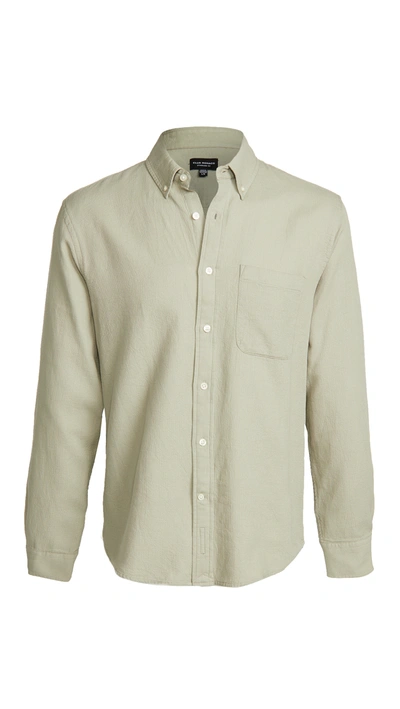 Club Monaco Standard Fit Waffle Knit Button-down Shirt In Sage/ Sauge