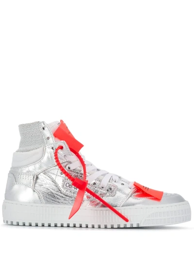 Off-white Metallic Offcourt 3.0 High Top Sneaker In Silver