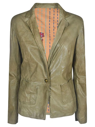 Bully Single-button Jacket In Military Green