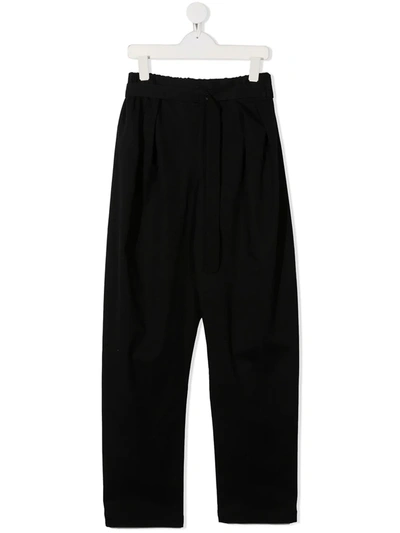 Anja Schwerbrock Teen Belted Straight Trousers In Black