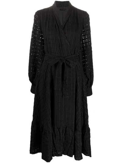 Stine Goya Broderie Midi Dress In Black