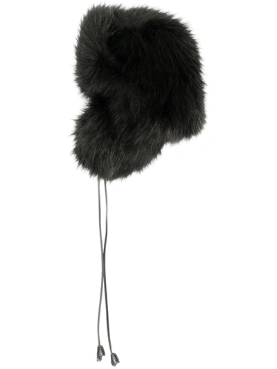 Dsquared2 Ear-flap Furry Hat In Black