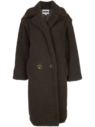 Apparis Faux Fur Coat In Grey