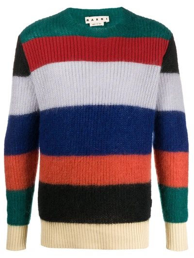 Marni Striped Mohair-blend Sweater In Multicolor
