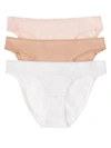 On Gossamer Cabana Cotton Hip Bikini 3-pack In Blush Assorted