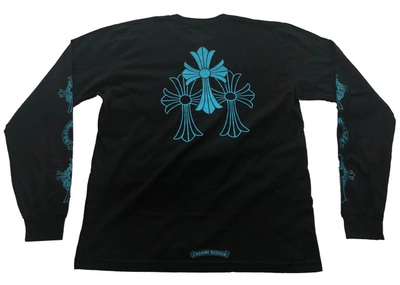 Pre-owned Chrome Hearts Triple Cross Logo L/s T-shirt Black/blue