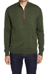 Peter Millar Crown Regular Fit Quarter Zip Pullover In Loden