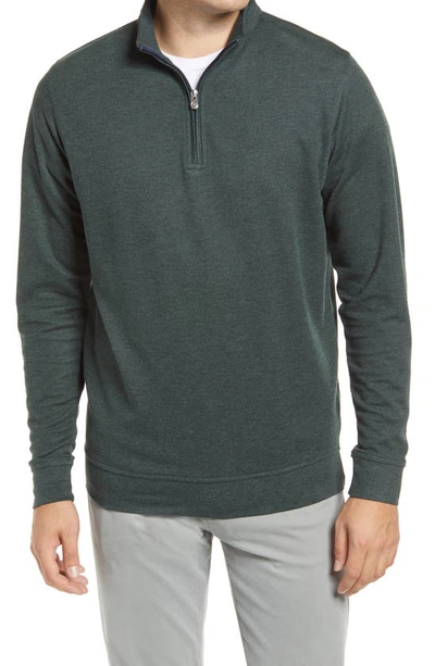 Peter Millar Comfort Interlock Quarter Zip Pullover In Jurassic Green